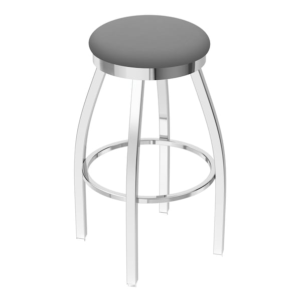 Holland Bar Stool Co 25" Swivel Counter Stool, Chrome Finish, Canter Grey Seat 80225CH007 - main